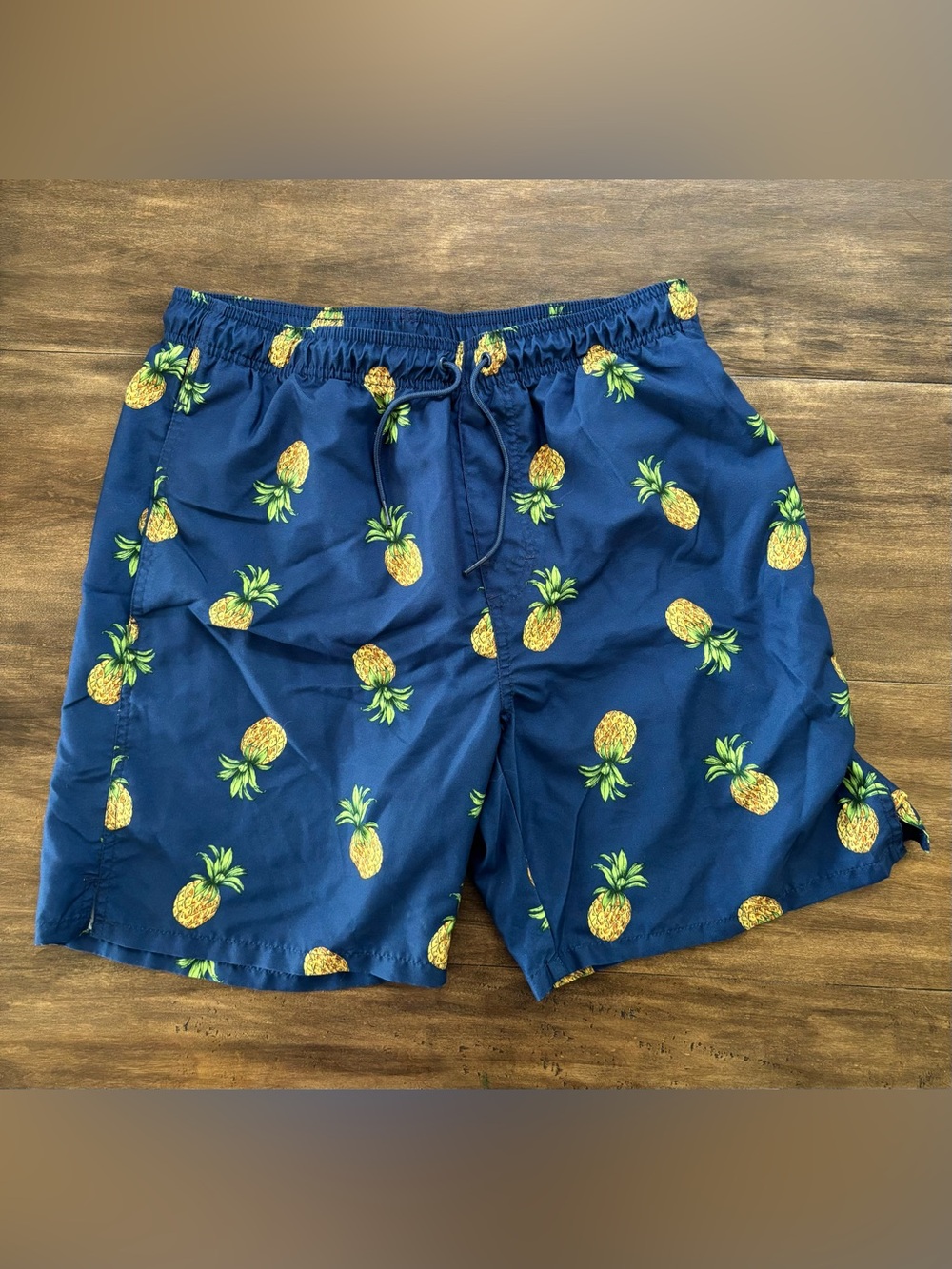 Old Navy Navy Swim Trunks with Yellow Pineapple Print